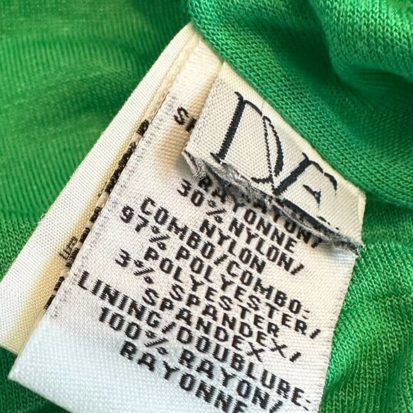 Diane Von Furstenberg DVF Julianna Lace Wrap Dress Green 3/4 Sleeve Size 10 - Picture 15 of 15